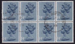 GB - 1981 - Scott #MH86 - used block of 8 - Machin Head