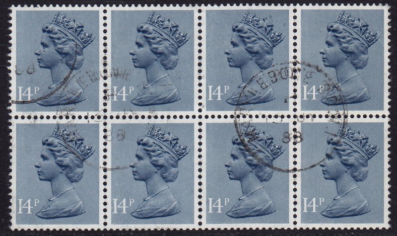 GB - 1981 - Scott #MH86 - used block of 8 - Machin Head