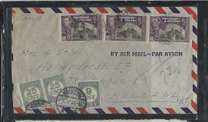 TRINIDAD & TOBAGO COVER (P0611B) 1948 KGVI 12CX2 TO HOLLAND POSTAGE DUE 25CX2+9C 