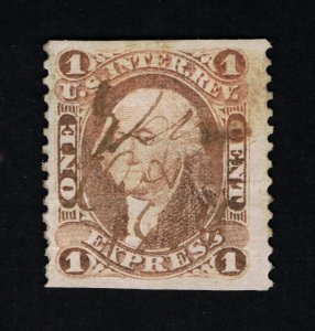 GENUINE SCOTT #R1b F-VF 1862-71 RED 1ST ISSUE REVENUE EXPRESS PART-PERF #18249