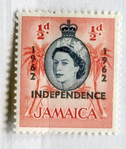 JAMAICA; 1962 QEII Independence issue fine Mint hinged 1/2d. value