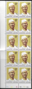 Sierra Leone #427 plate block of 10 MNH 1972