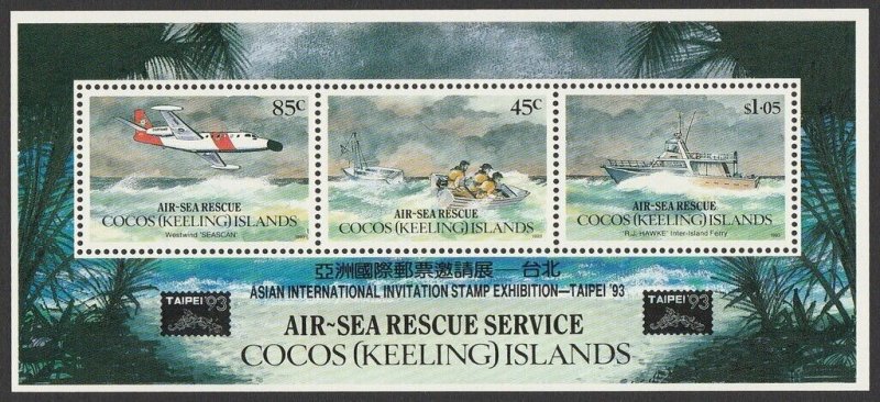 COCOS (KEELING) ISLANDS 1993 Taipei Exhibition $2.35 M/Sheet. MNH **. Retail $85