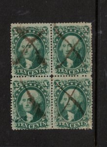 USA #32 (Two Copies) #33 (Two Copies) Used Rare Block With LR Corner Abrasion