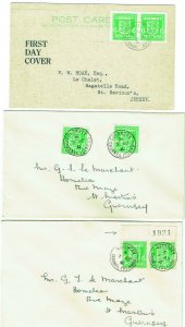 GREAT BRITAIN -  GUERNSEY 1941 (7 Apr) Three First Day of - 41957