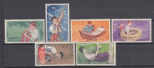 J44034 JL Stamps 1957 laos mh set #34-6,c24-6 music