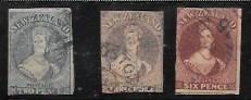 New Zealand #12-14.  1862 Very Nice.