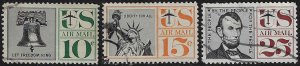 U.S. #C57-59 Used; Set of 3; Liberty Bell, Lincoln, Statue of Liberty (1959-67)