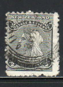 NEW ZEALAND #67A  1895  1/2p       QUEEN VICTORIA   F-VF  USED    c