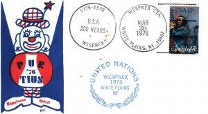 HAPPINESS SPIRIT PURTIUS '76 USA 200 YEARS BICENTENNIAL CACHET WESPNEX STATION