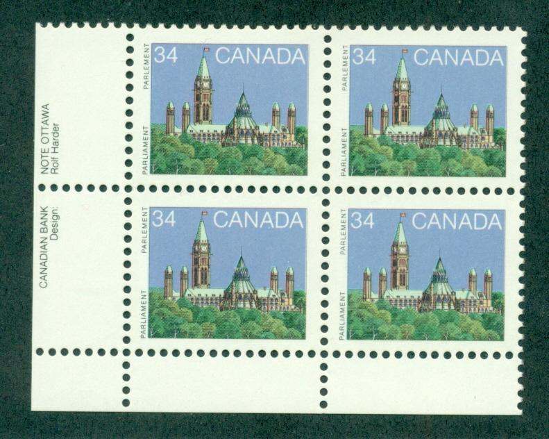 CANADA SC# 925 VF MNH 1982 Block of 4 Inscription LL