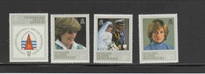 FALKLAND ISLANDS #1L72-1L75  1982  PRINCESS DIANA      MINT  VF NH  O.G  c