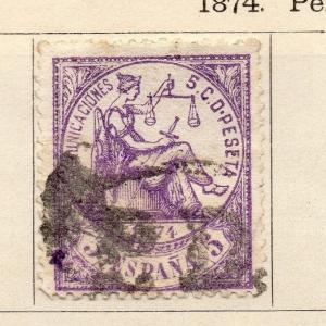 Spain 1873-74 Early Issue Fine Used 3c. 265384