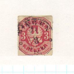 German - Prussia Cat. No. 25, 3kr rose SCV $25.00