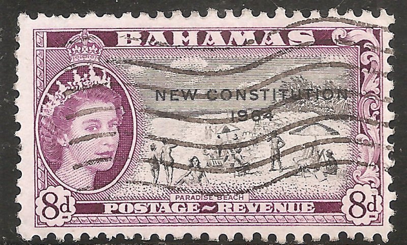 British CW Bahamas Stamp - Scott #193/A17 8p Rose Violet & Black Canc/LH 1964