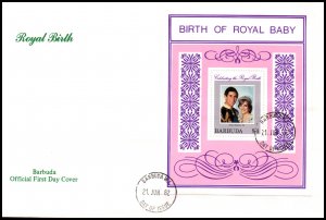 Barbuda 535 Royal Baby Souvenir Sheet U/A FDC