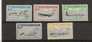 Thematic stamps ALDERNEY COMMODORE 1968 Definitives Ref. AC89-93   MNH