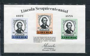 Liberia 1959 Sheet MNH A. Lincoln USA President Sesquicentennial  6366