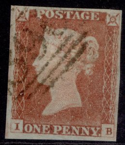 GB QV SG9, 1d pale red-brown, VERY FINE USED. Cat £45.  IB 