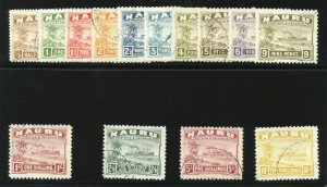 Nauru 1924 KGV set complete very fine used. SG 26B-39B.