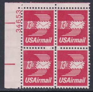C79 Winged Envelope Plate Block MNH