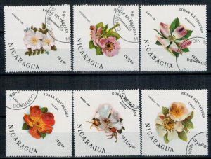 Nicaragua 1986 Used Stamps Scott 1494-1499 Flowers Roses