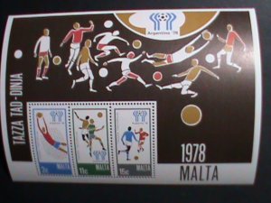 MALTA STAMP:1978 SC#  551a ARGENTINA'78 WORLD CUP SOCCER MNH S/S SHEET