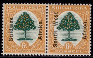 SOUTH WEST AFRICA GV SG43, 6d green & orange, NH MINT. Cat £30.