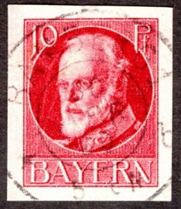 1920, Germany Bavaria 10pf, Used, Sc 121