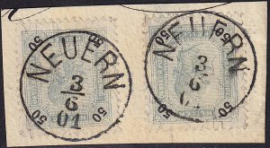 Austria - 1899 - Scott #81 - 2x used on piece - NEUERN pmk Czech Republic