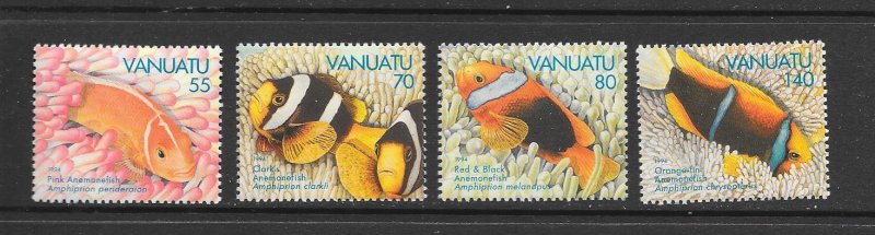 FISH - VANUATU #637-40  ANEMONEFISH  MNH