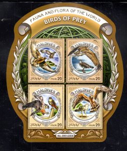 MALDIVES #3689 2016 BIRDS OF PREY MINT VF NH O.G M/S4