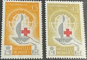 NEW HEBRIDES(FRENCH) # 110-111-MINT NEVER/HINGED---COMPLETE SET----1963(LOT95C)