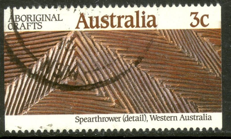 AUSTRALIA 1987 3c SPEARTHROWER Aboriginal Crafts Issue Sc 1047 VFU