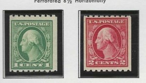 1912 iPERF 8 1/2 COIIL  WASHINGTON (410/411) MNH $35