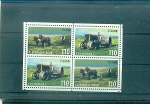 Iceland - Sc# 1133c. 2008 Farm Equipment Booklet Pane. MNH. $12.00.