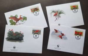 *FREE SHIP Trinidad & Tobago WWF Red Glossy Ibis Bird 1990 Wildlife (stamp FDC)