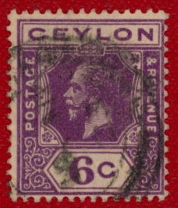 CEYLON Sc 231 USED - 1922 6c Violet - King George V  - Great Color - No Faults