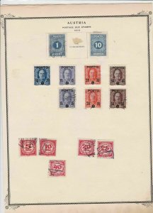 austria postage due stamps  on album page ref r11472