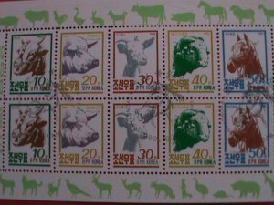 KOREA STAMP:1990-SC#2944a  FARM ANIMALS CTO-MNH S/S SHEET. TWO COMPLETED SETS