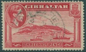 Gibraltar 1938 SG123a KGVI 1½d carmine Rock of Gibraltar p13½ FU