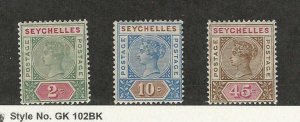 Seychelles, Postage Stamp, #1, 7, 15 Mint Hinged, 1890-93, JFZ