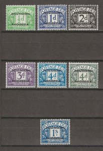 SOUTHERN RHODESIA 1951 SG D1/D7 MNH