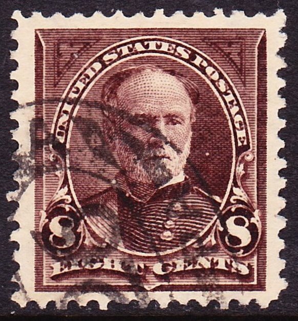 Scott 272, XF Used, 8c Sherman Bureau, Wide Margins