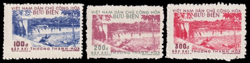 Viet Nam, Democratic Republic Scott 47-49 (1956-58) Mint NH NGAI VF, CV $37.00 C