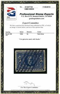 US # 326 SUPERB appearance, w/PSE CERT, extremely well centered, slightly nib...