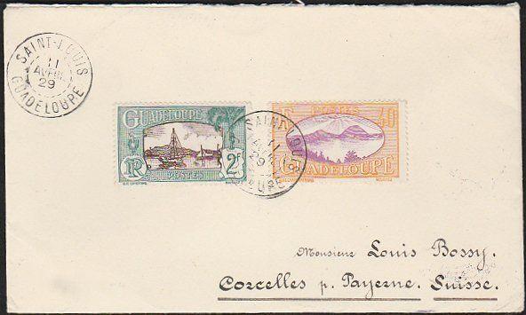 GUADELOUPE 1929 cover Saint Louis to Switzerland...........................46744