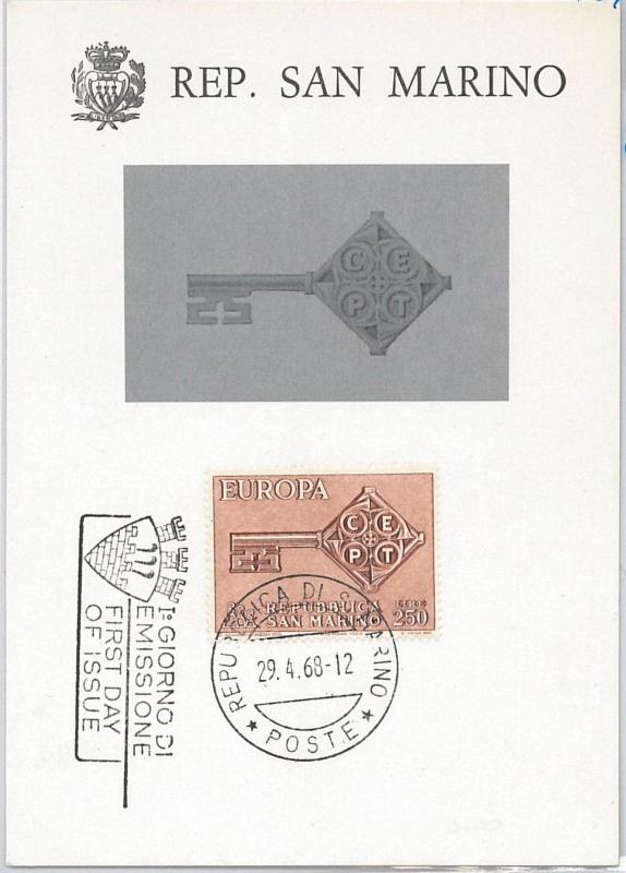 57342 - SAN MARINO - POSTAL HISTORY: MAXIMUM CARD 1968 -  EUROPA