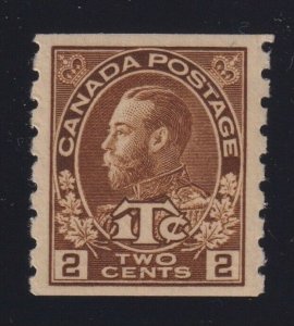 Canada Sc #MR7iii (1916) 2c+1c yellow brown Admiral War Tax Coil Die I Mint VFNH 