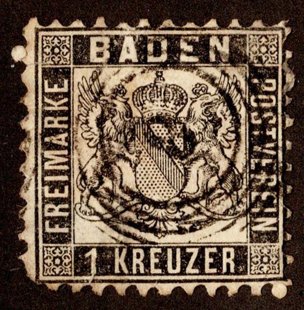 Germany Baden Scott 19 Used with rounded corner.